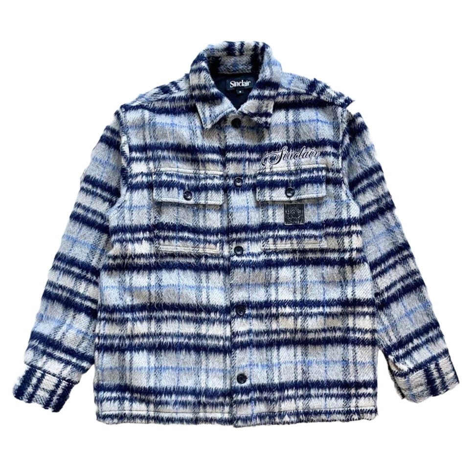 Sinclair Plaid Shirt Jacket Blue