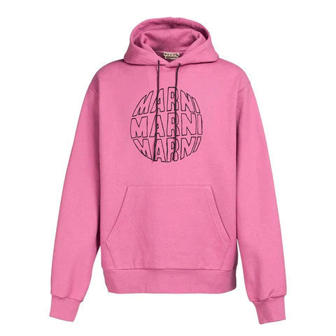 Marni Circular Logo Hoodie Cassis