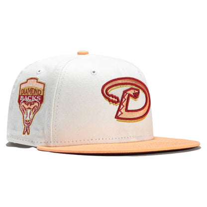 New Era Arizona Diamondbacks Monaco Inaugural Patch D Hat Club Exclusive 59Fifty Fitted Hat Stone/Peach