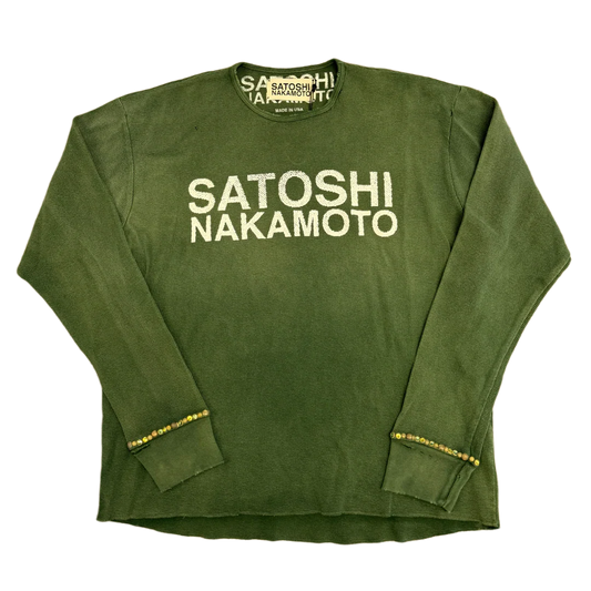 Satoshi Nakamoto Studded Thermal Green