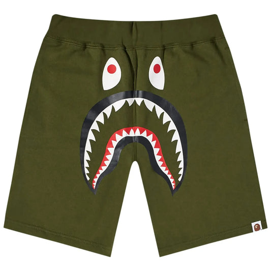 BAPE Shark Sweat Shorts Olive