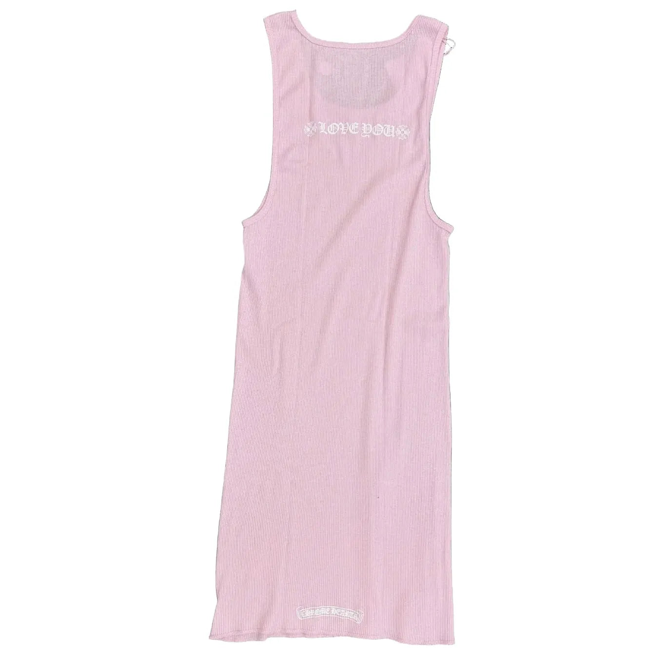 Chrome Hearts Love You Neck Logo Rib Tank Pink