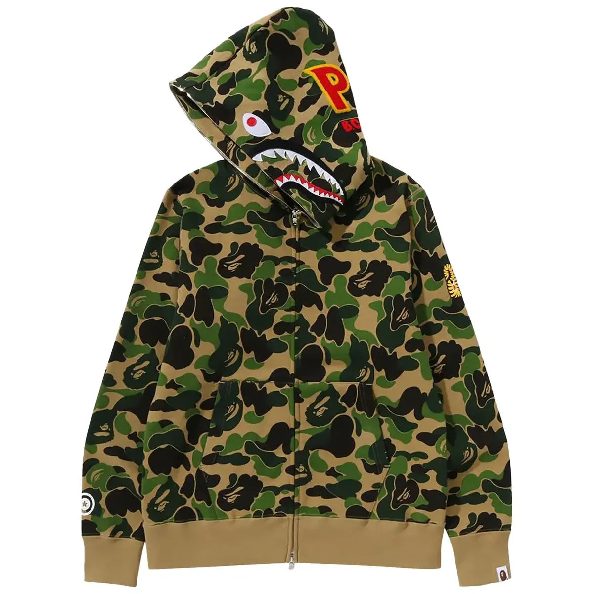 BAPE ABC Camo Shark PONR Full Zip Hoodie Green