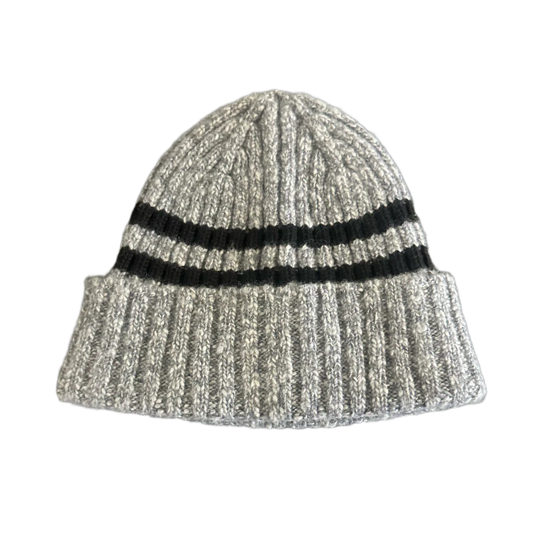 Chanel Knitted Striped Beanie Grey/Black