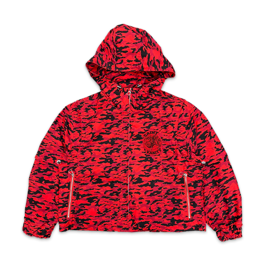 Saint Vanity Nylon Hooded Jacket Red Camo