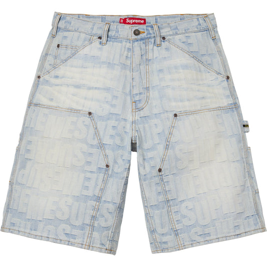 Supreme Repeat Jacquard Double Knee Denim Short Light Washed Indigo