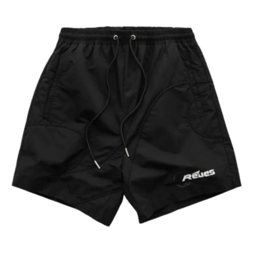 Réves  BLACK "LINEAR" PREMIUM NYLON SHORTS