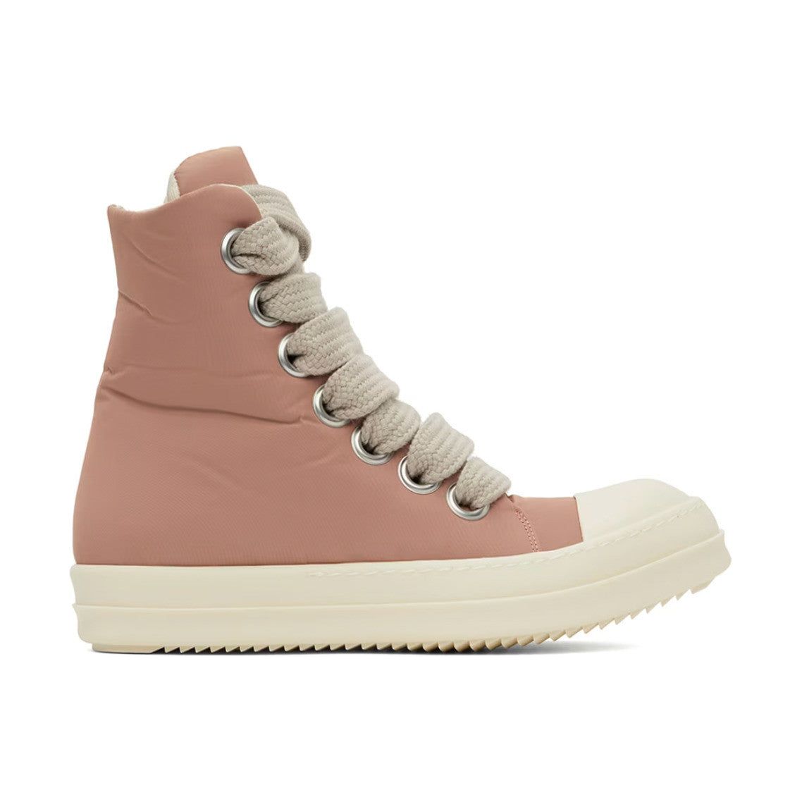 Rick Owens DRKSHDW Jumbo Laced Puffer High Sneakers Dark Pink/Pearl/Milk