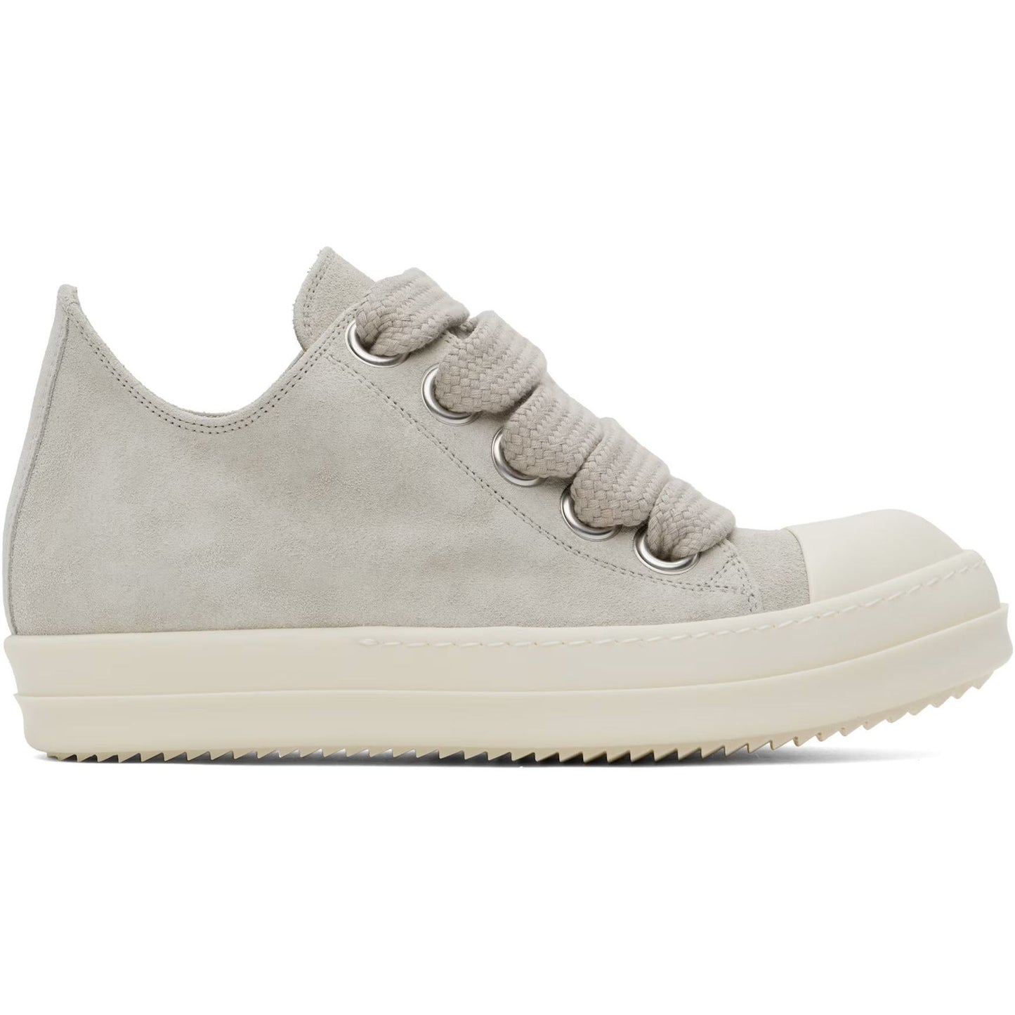 Rick Owens SS25 Hollywood Jumbo Laced Low Sneakers Dinge/Milk/Milk