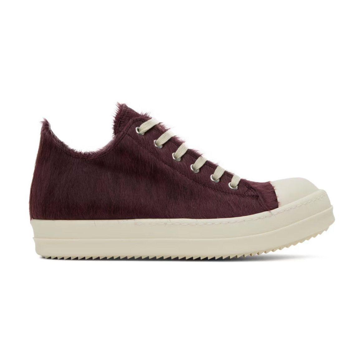 Rick Owens Low-Top Calf-Hair Sneakers Purple/Amethyst/Milk