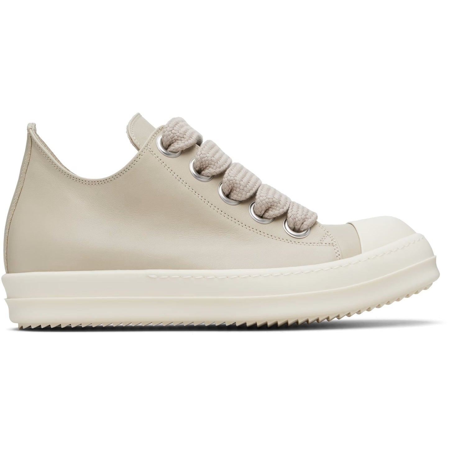 Rick Owens SS26 Temple Jumbo Laced Low Sneakers Sand/Milk/Milk