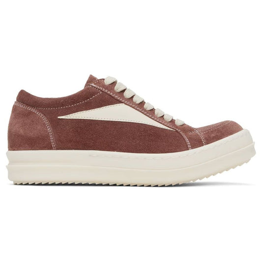 Rick Owens Suede Vintage Low Sneakers Dusty Pink/Milk/Milk