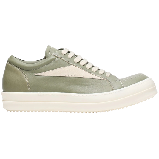 Rick Owens Hollywood Leather Vintage Low Sneakers Celadon/Milk/Milk