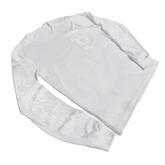 Chrome Hearts Script Floral L/S White/White