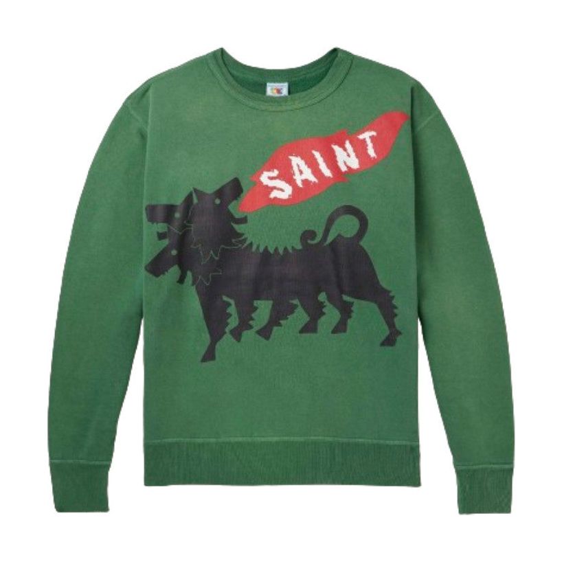 SAINT M××××××  Printed Cotton-Jersey Sweatshirt