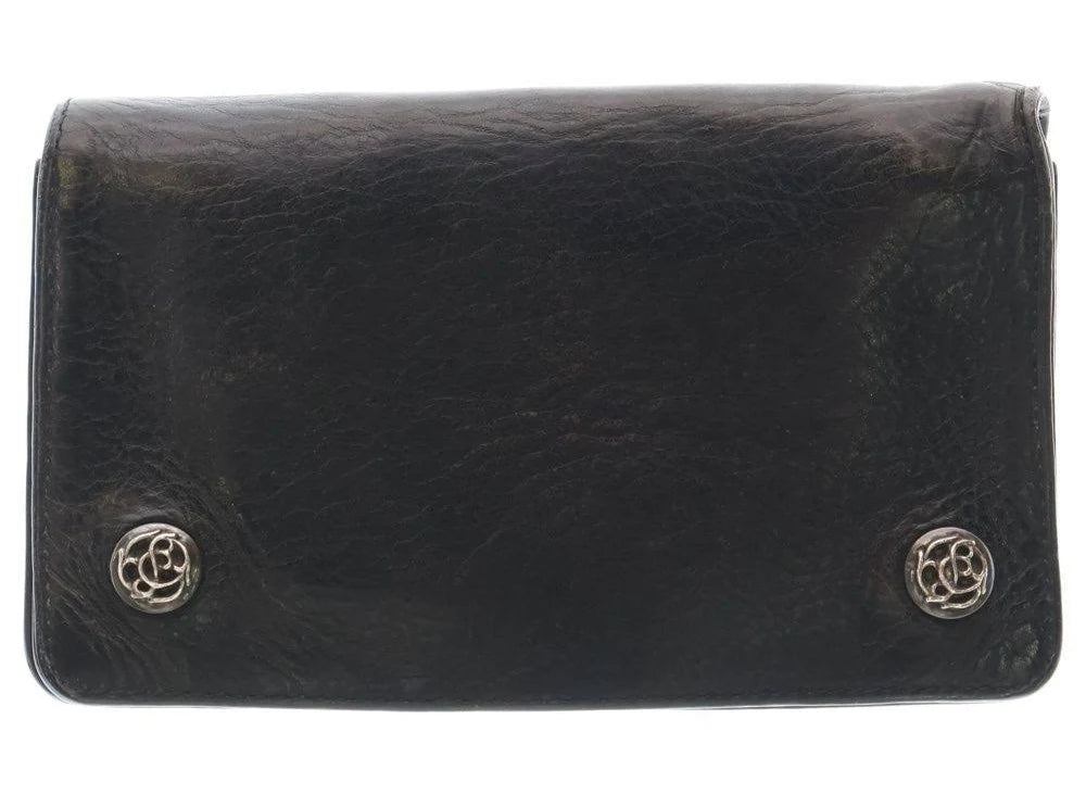 Chrome Hearts Zip Floral Button Leather Wallet