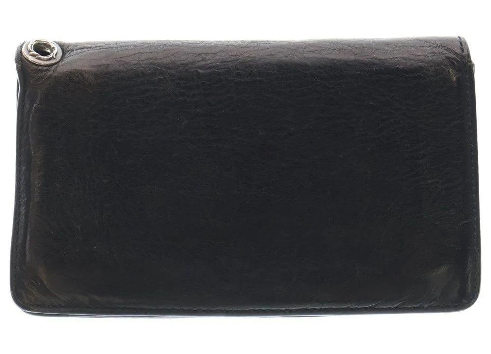 Chrome Hearts Zip Floral Button Leather Wallet