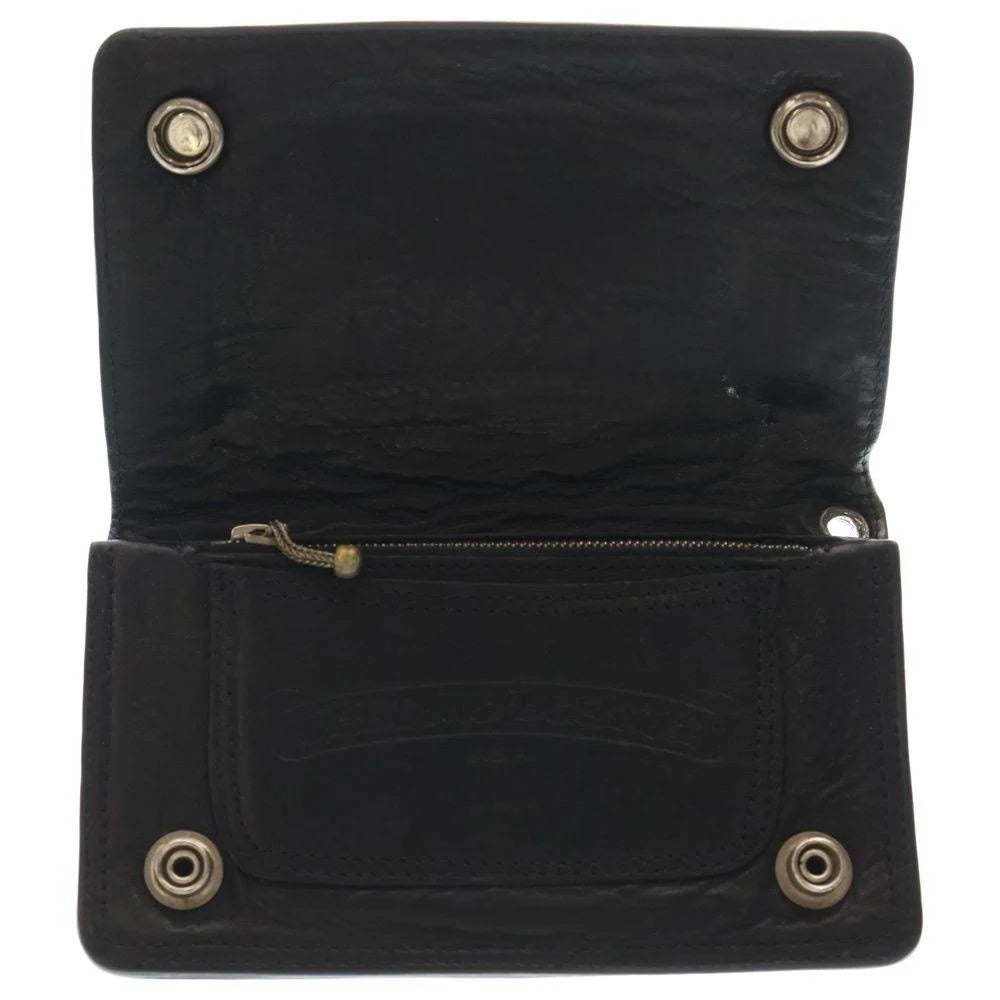 Chrome Hearts Zip Floral Button Leather Wallet