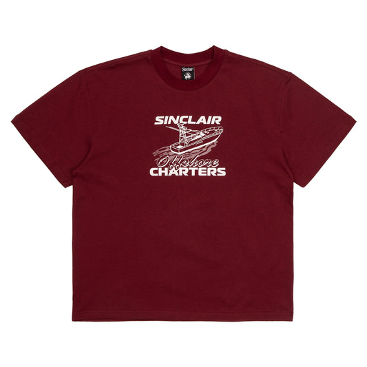 Sinclair Offshore Charters Tee Burgundy