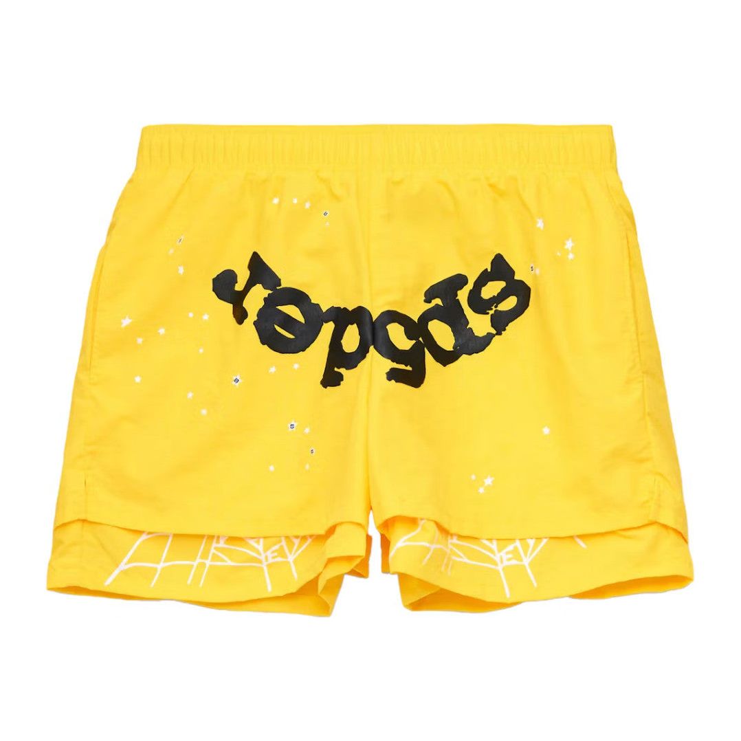 Sp5der OG Web Double Layer Short Yellow