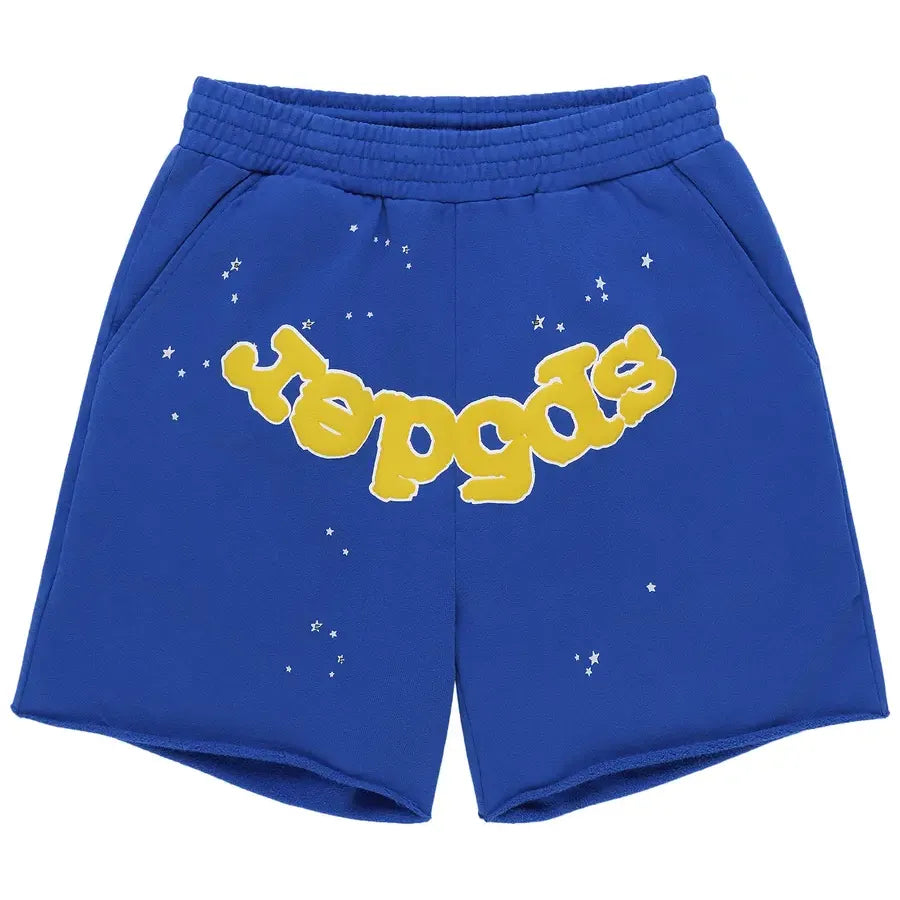 Sp5der Varsity Web Sweatshorts Blue