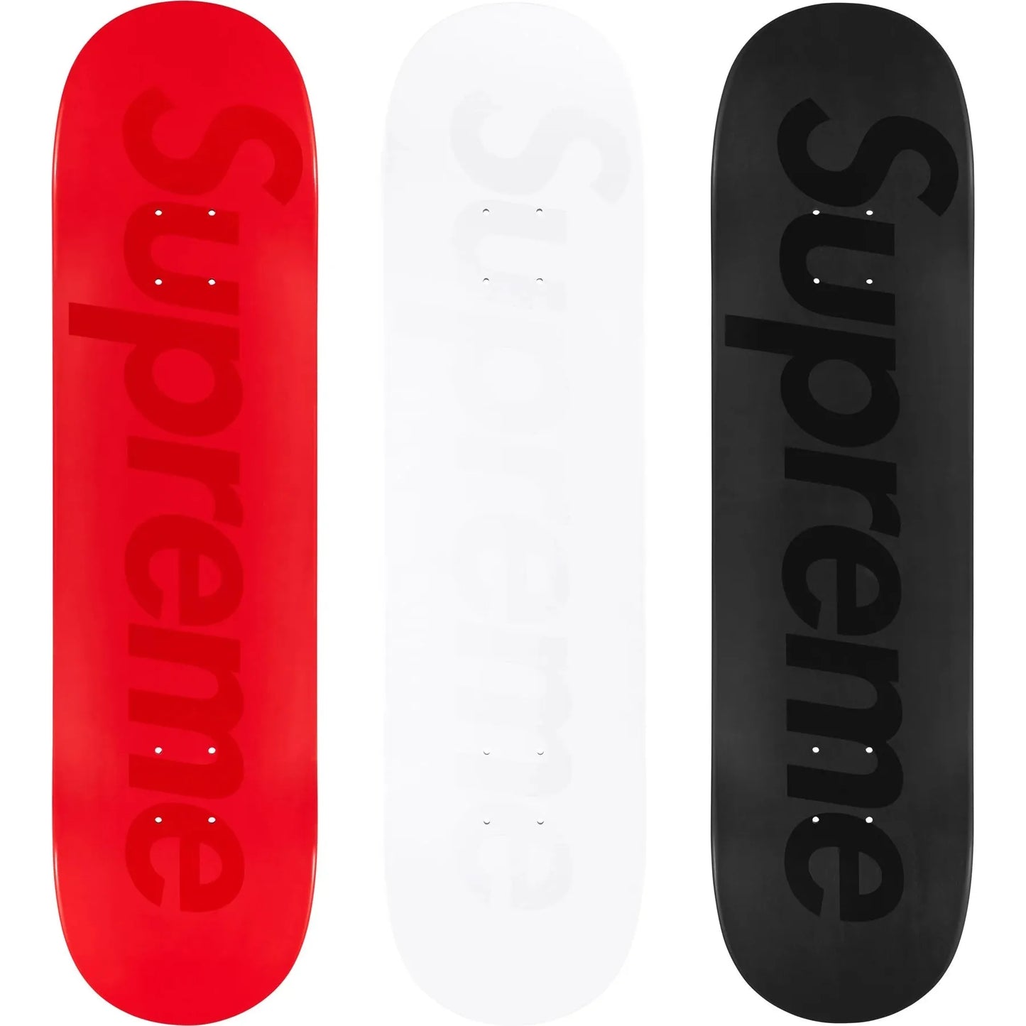 Supreme Tonal Box Logo Skateboard Deck Set Red/White/Black