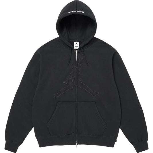 Supreme®/Jordan® Zip Up Hooded Sweatshirt Black