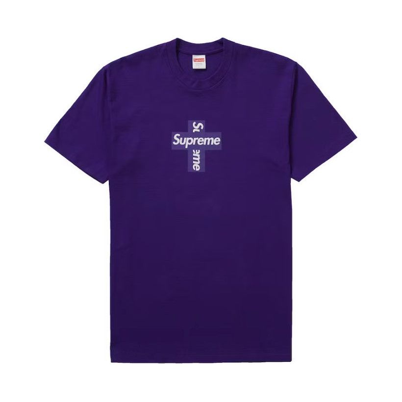 Supreme Cross Box Logo Tee Purple