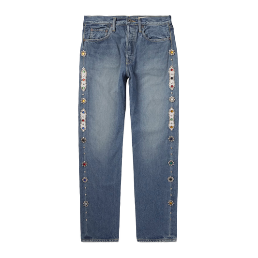 Kapital Monkey Cisco Straight-Leg Embellished Jeans